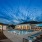 Night shot of outdoor swimming pool 